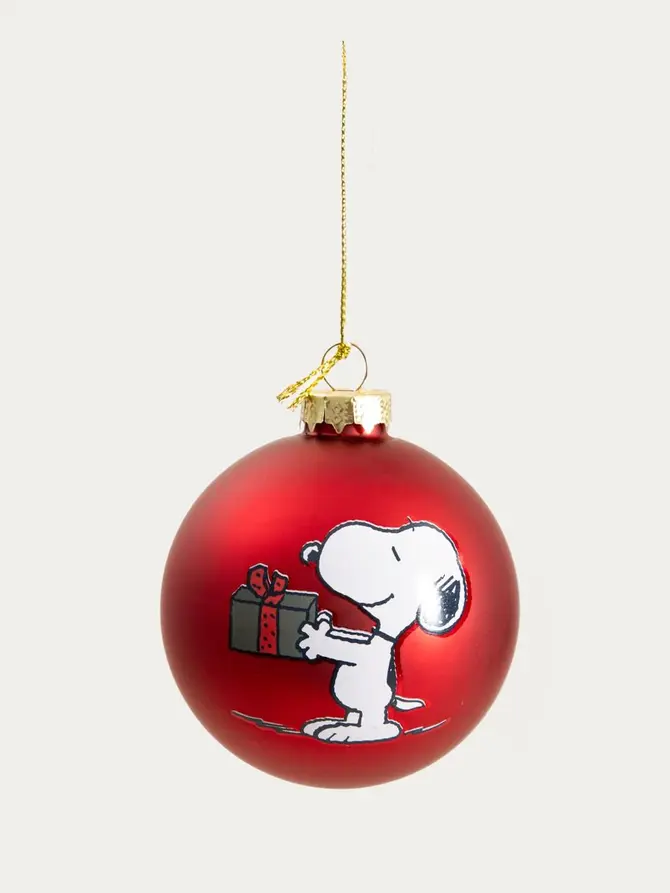 Bombka SNOOPY z choinką 8 cm