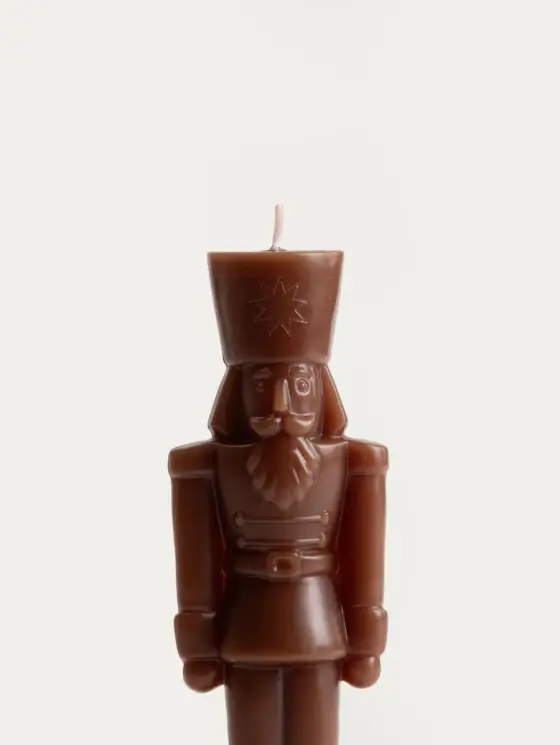 Świeca dekoracyjna NUTCRACKER dziadek do orzechów beżowy 150 g