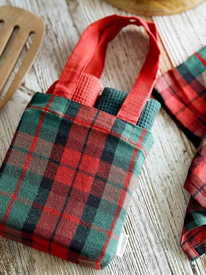 Zestaw ścierek kuchennych TARTAN w kratę 3*45x65 cm