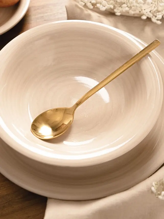 Talerz OBLAN głęboki beżowy 21 cm