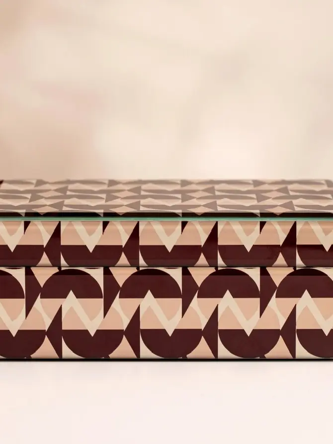 Szkatułka na biżuterię CHERRY CHIC ze wzorem bordowym 20x12x8 cm
