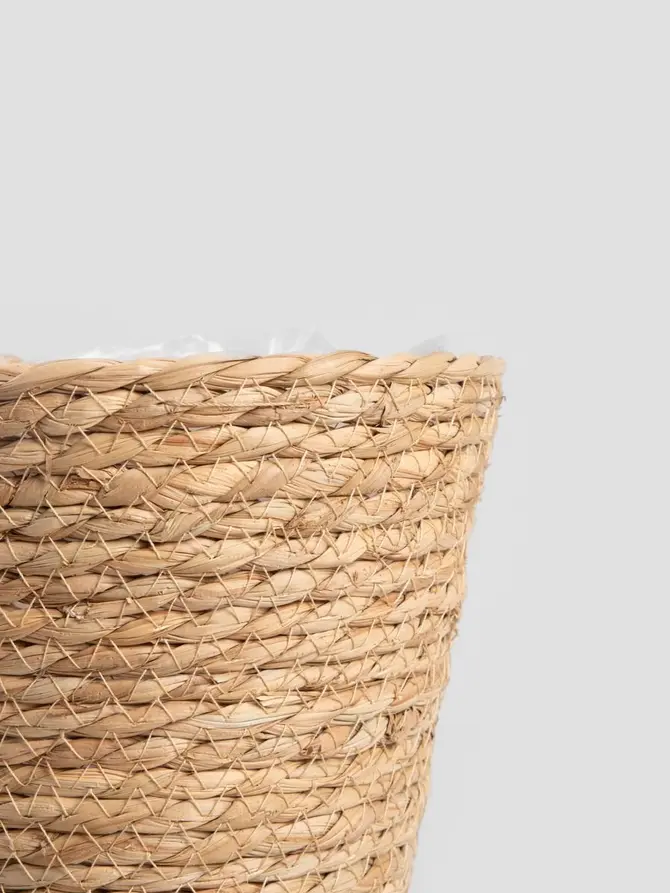 Osłonka na doniczkę LUMBO pleciona naturalna 19x15 cm