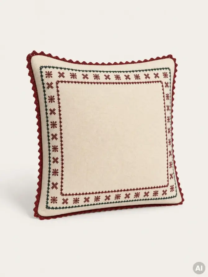 Poszewka CROSSY bawełniana z haftem krzyżykowym 45x45 cm