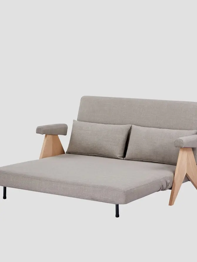 Sofa CALORE 2-osobowa, z funkcją spania beżowa 157x90x82 cm