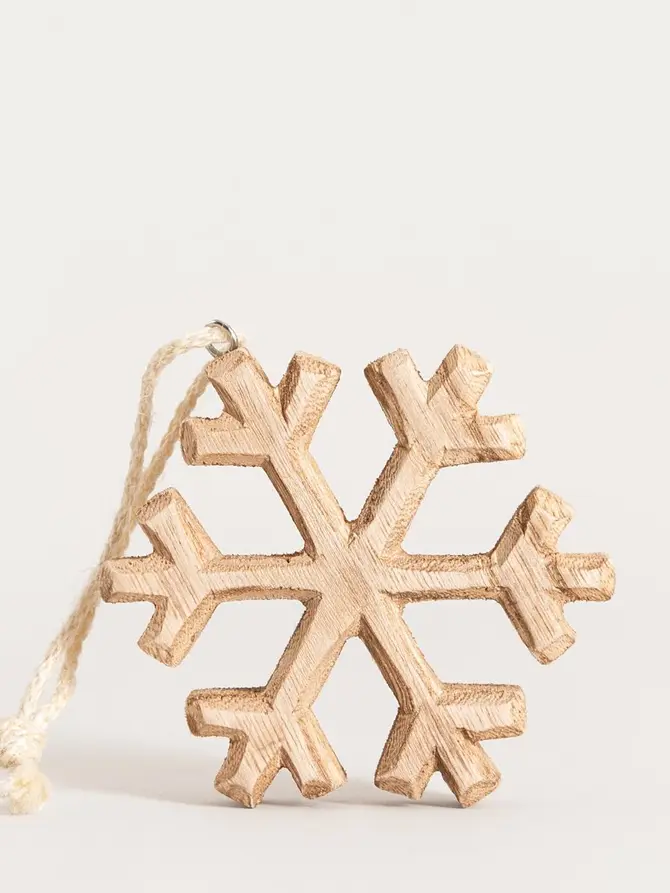 Zawieszka TIRO drewniana śnieżynka 10 cm