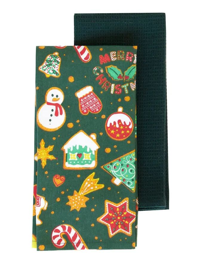 Zestaw ścierek kuchennych GRINCHY w pierniki 2*45x65 cm