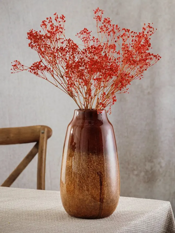 Wazon RAFI ceramiczny brązowy 14x14x25 cm