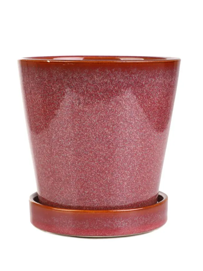 Osłonka na doniczkę MAYA z podstawką marsala 13,6x13,6x13,6 cm