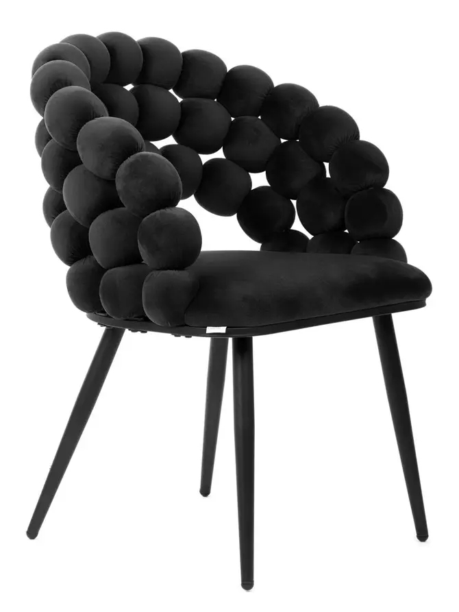 Krzesło BUBBLE welurowe czarne 57,5x61x81,7cm