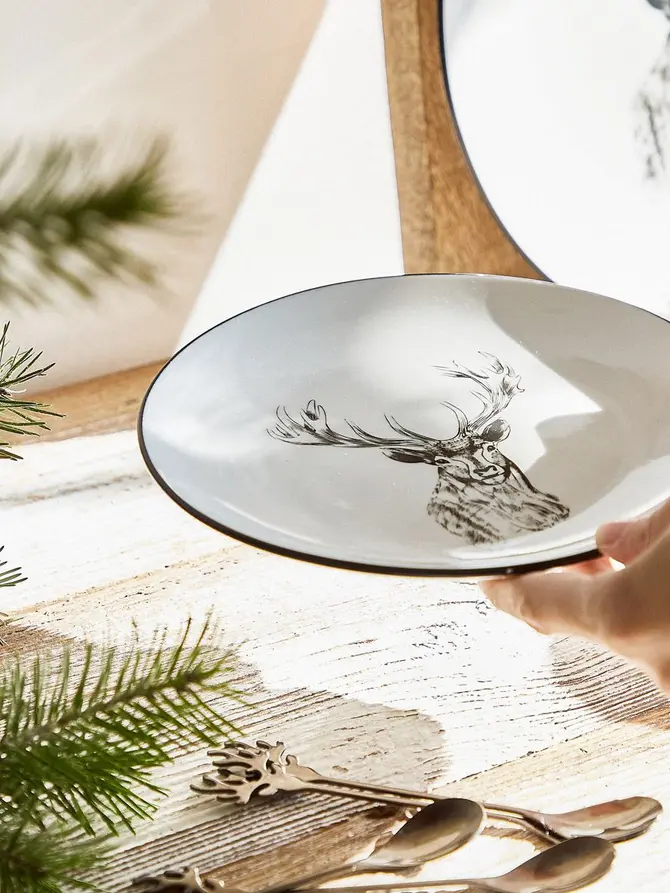 Talerz REINDEER deserowy z jeleniem 19 cm