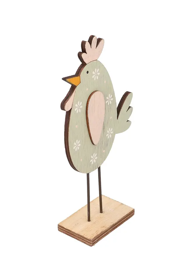 Figurka wielkanocna MAYOS kura zielono-różowa 23x11 cm