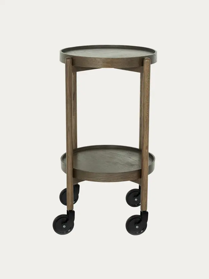 Wózek pomocniczy OAKLY na kółkach ciemnobrązowy 35x65 cm
