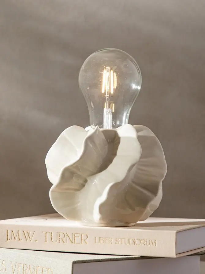 Lampka LED KALASA z odkrytą żarówką biała 16x22 cm