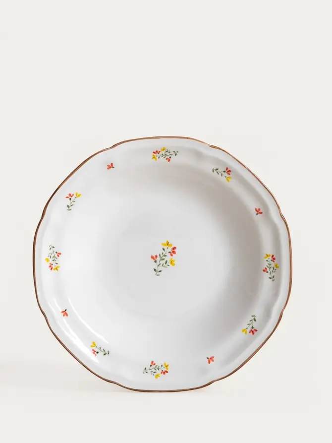 Talerz GRETA głęboki z kwiatuszkami 22 cm