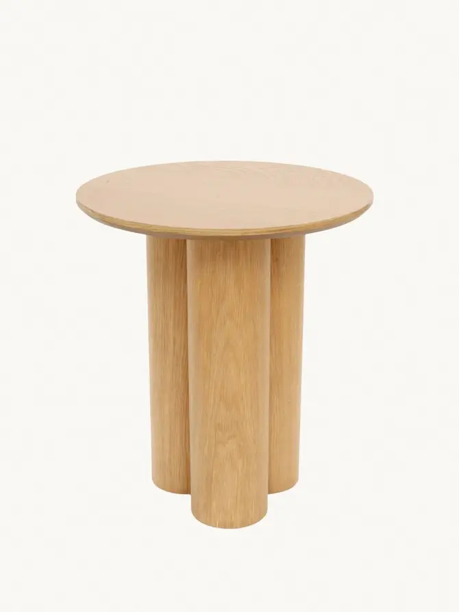 Stolik kawowy LUMBERA naturalny w okleinie dębowej 40x40x45 cm