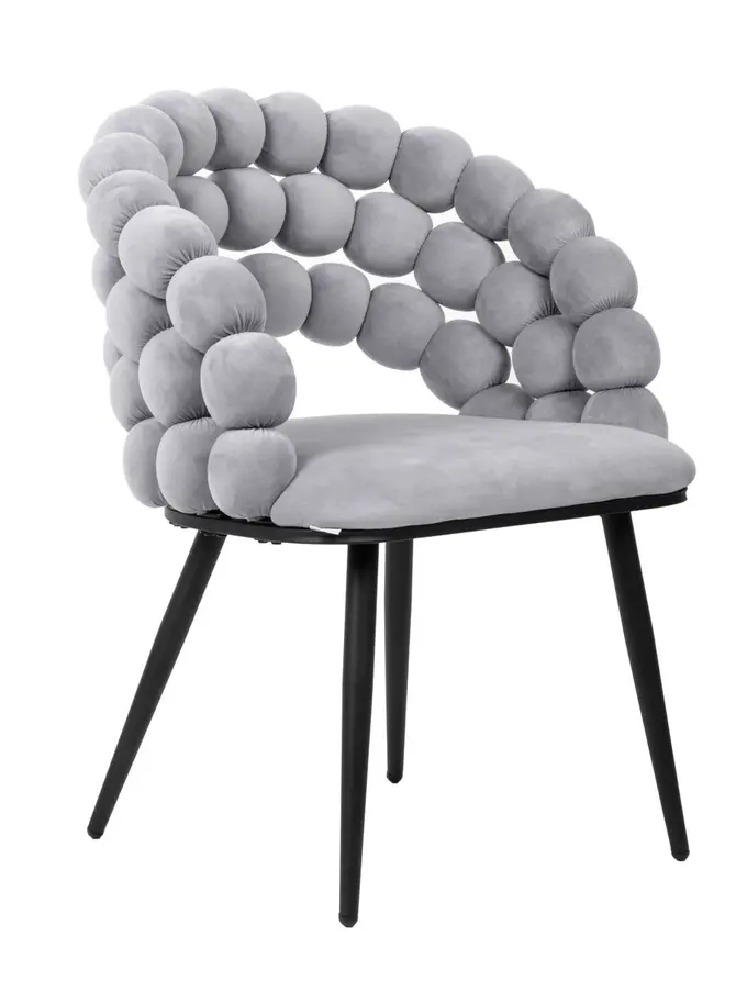 Krzesło BUBBLE welurowe szare 57,5x61x81,7cm
