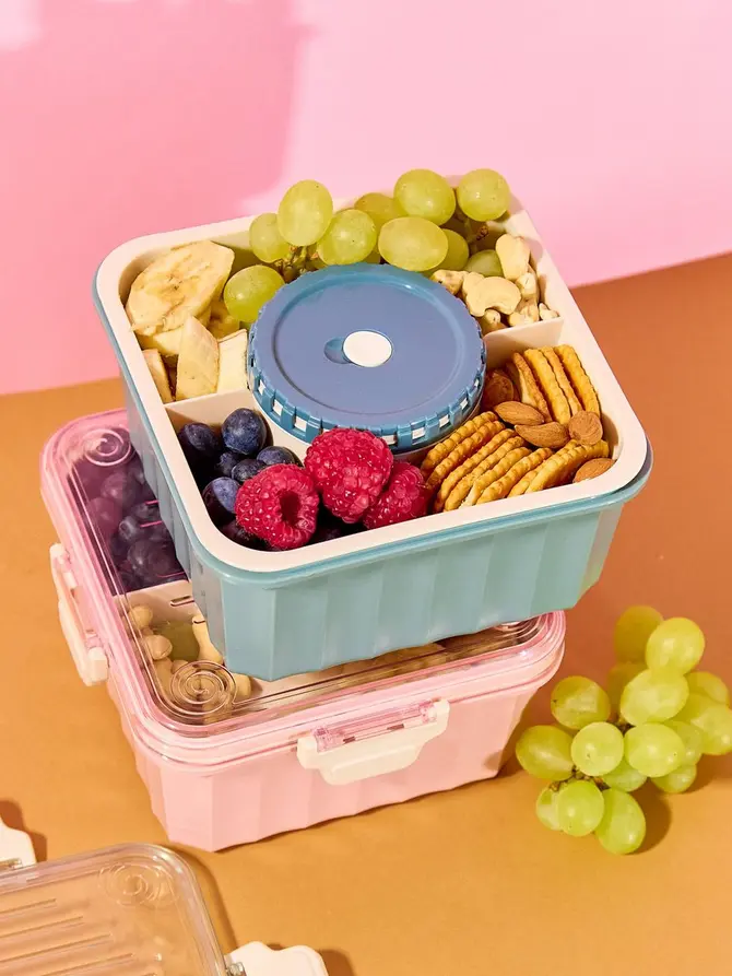 Lunchbox POPPIE z łyżeczką niebieski 2.15 l