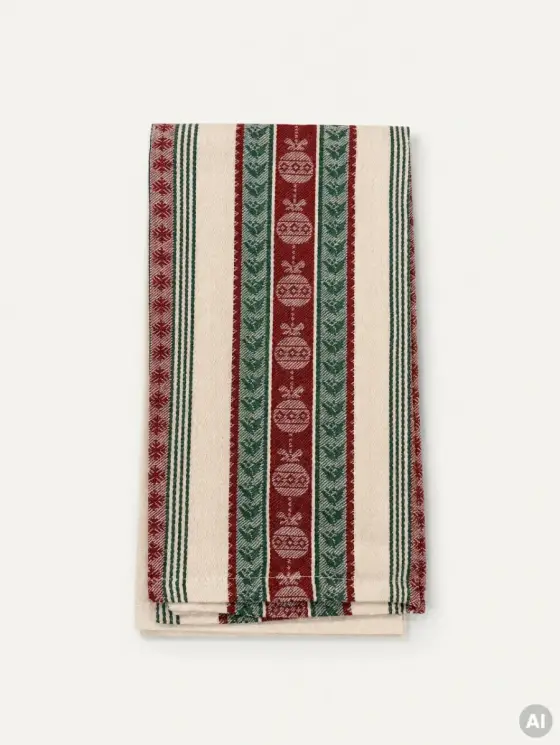 Zestaw ścierek kuchennych MIROX bawełnianych ze wzorem i lamówką i zielona, zestaw 2 szt. 2*45x65 cm