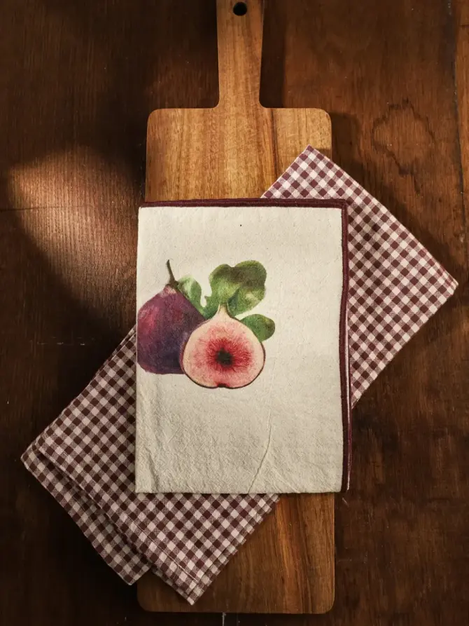 Zestaw ścierek kuchennych SKORD bawełnianych ze wzorem figi 2*45x65 cm