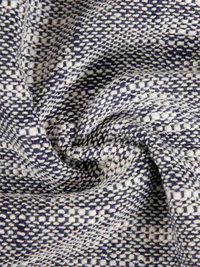 Pled NORI bawełniany z niebieskim wzorem 130x170 cm