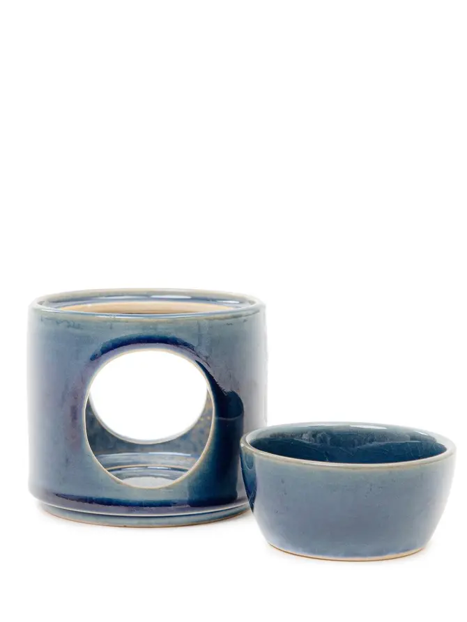 Kominek SOLETO ceramiczny granatowy 9x9x10 cm