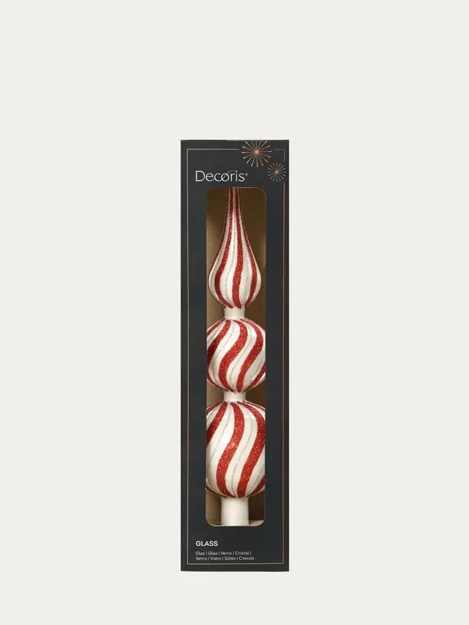 Dekoracja LAMPI czubek na choinkę candy cane 31 cm