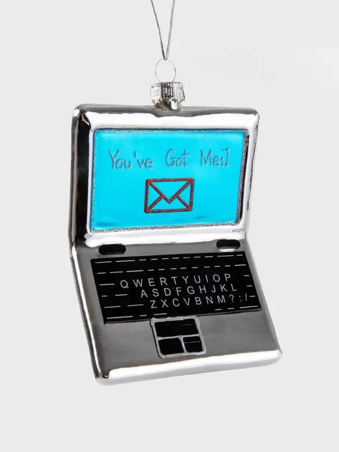 Bombka GLASSO kształtna szklana laptop 12x8 cm