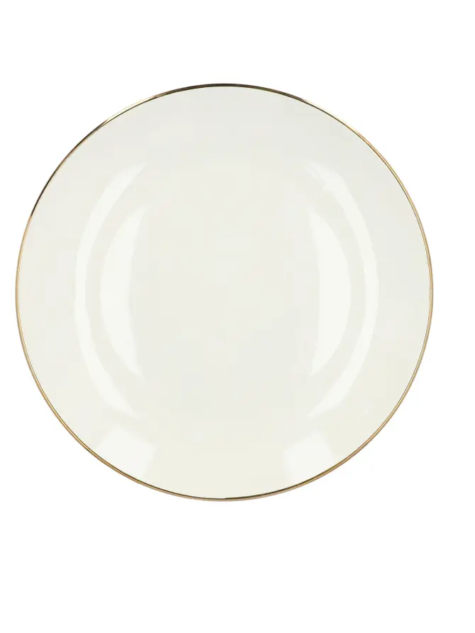 Talerz AURO obiadowy ze złotą obwódką 26 cm