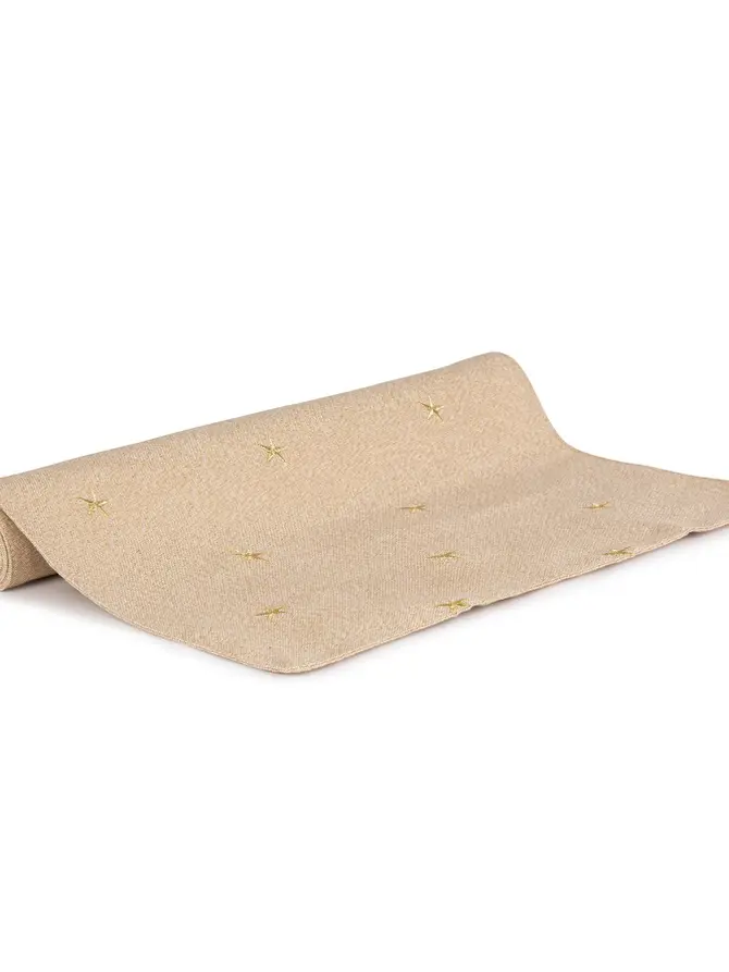 Bieżnik STELLE w złote gwiazdki złoty 40x160 cm