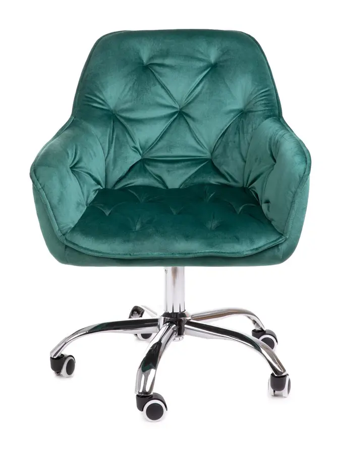 Fotel FLOSSI welurowy obrotowy zielony 57x61x80-90 cm