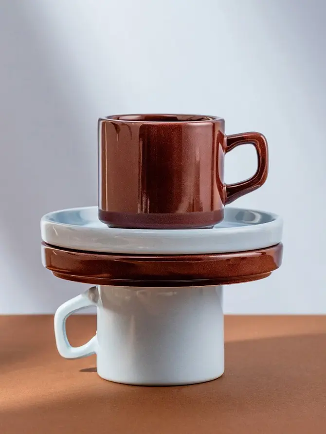 Filiżanka ze spodkiem FAMELIO niebieska 0,2 l