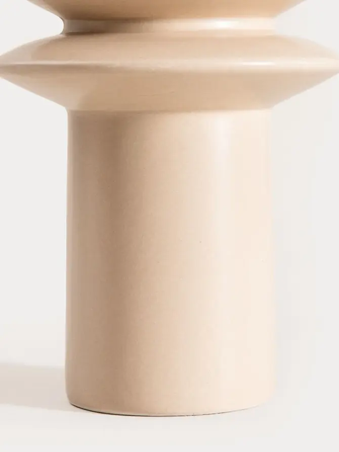 Wazon SONLUNE ceramiczny beżowy 22x12,7 cm
