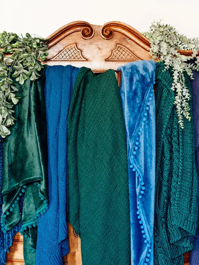 Pled VAFFEL bawełniany zielony 130x170 cm