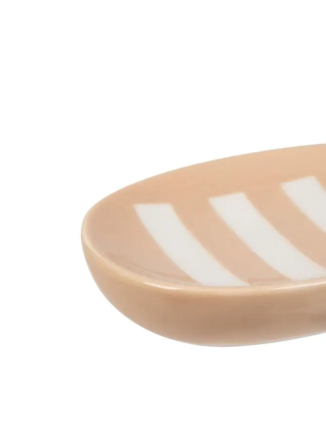 Mydelniczka ZENA w beżowe paski 13x8,8x3 cm