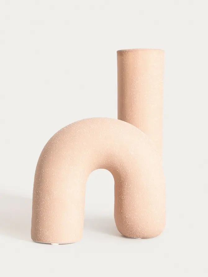 Wazon TWIST ceramiczny zakręcony beżowy 13x17 cm