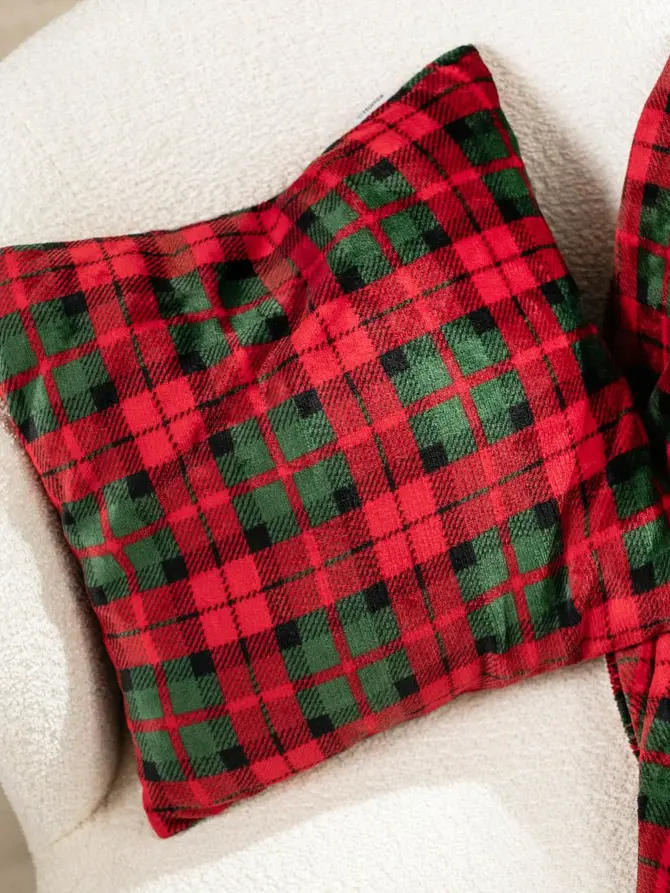 Poszewka TARTAN w kratę 45x45 cm