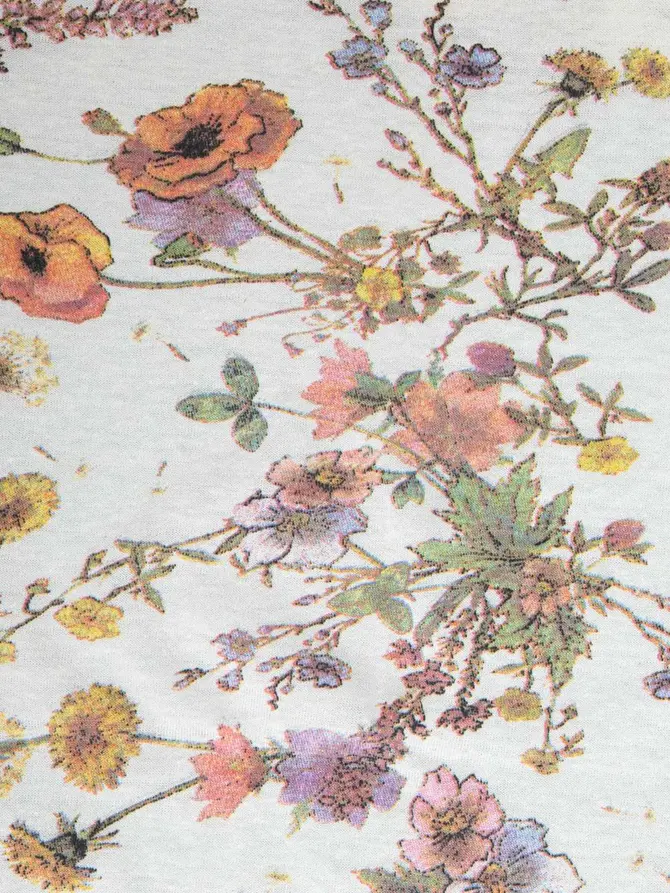 Prześcieradło MEADOW FLOWERS jersey w kwiatki 160x200 cm