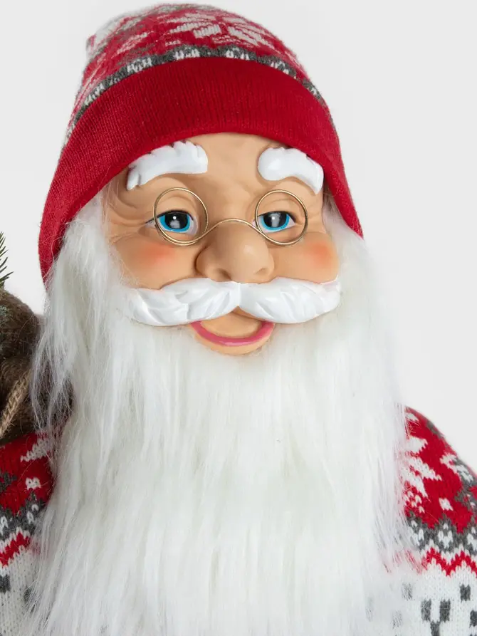 Skrzat CLAUSE Mikołaj duży w sweterku świątecznym 90 cm