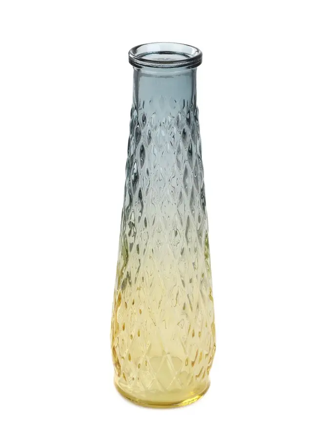 Wazon ARCHIE szklany ombre granatowo-żółty 6,5x22 cm