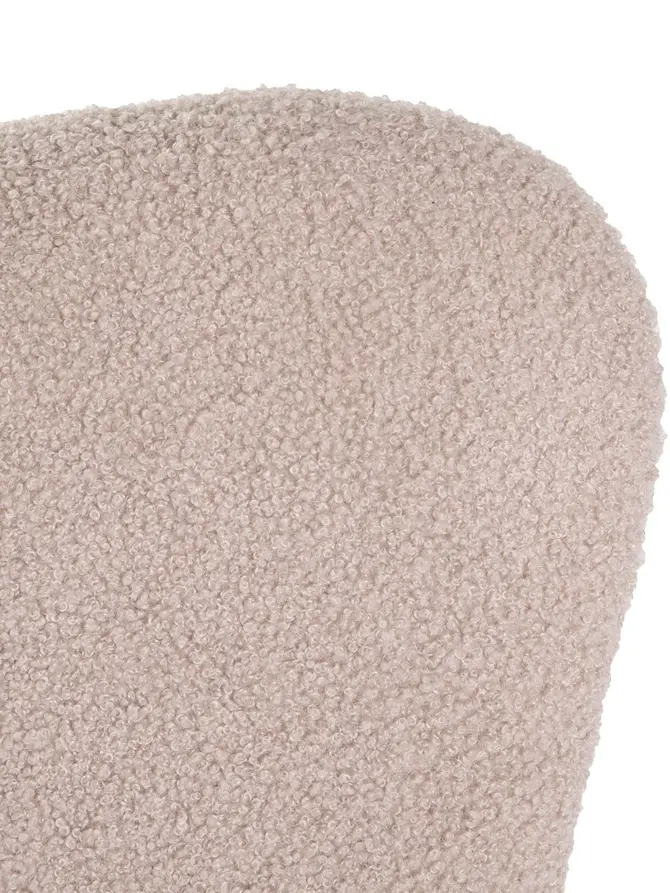 Fotel LUNNIE bujany beżowy w tkaninie TEDDY BOUCLÉ 67x78x92 cm