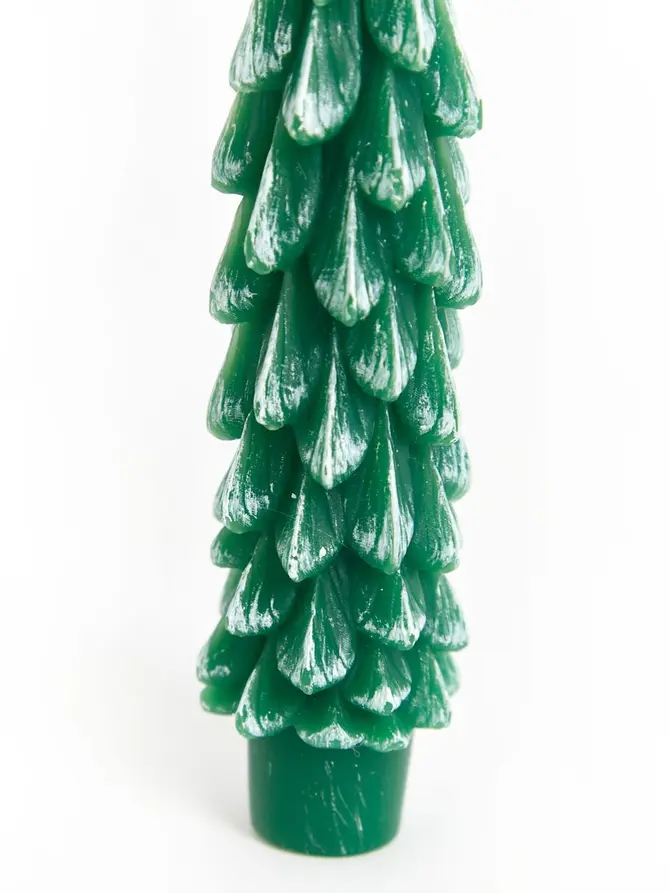 Świeca FROSTED w kształcie choinki zielona 23 cm