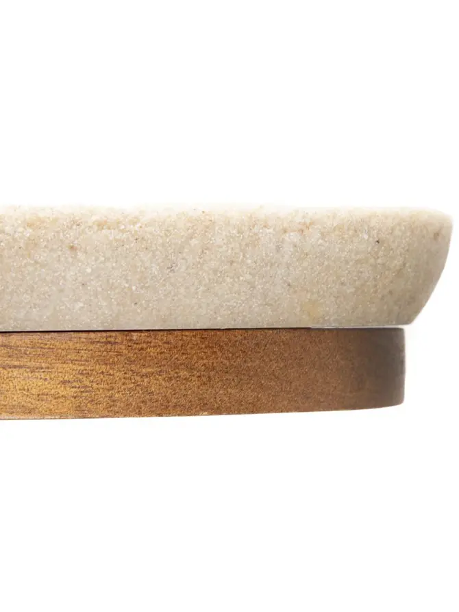 Mydelniczka SALLI z drewnianym elementem 13,4x9,8x3 cm