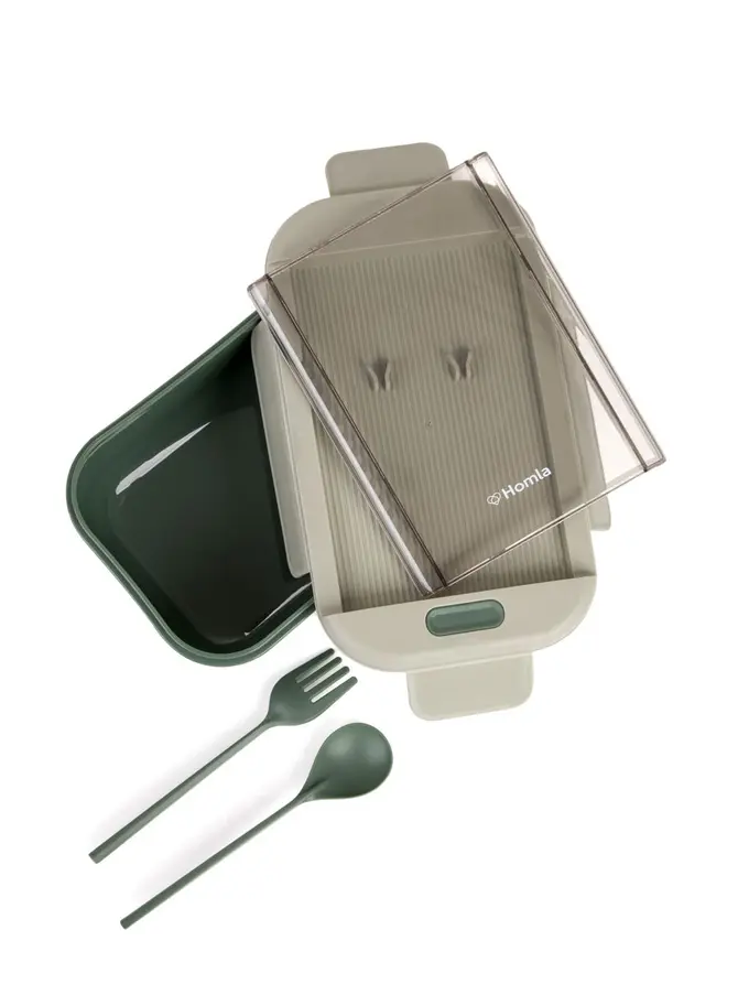 Lunchbox BOXIE ze sztućcami zielony 0.54