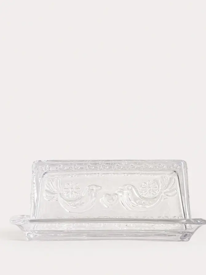 Maselniczka CRESTON szklana z motywem ptaków 17,5x7 cm