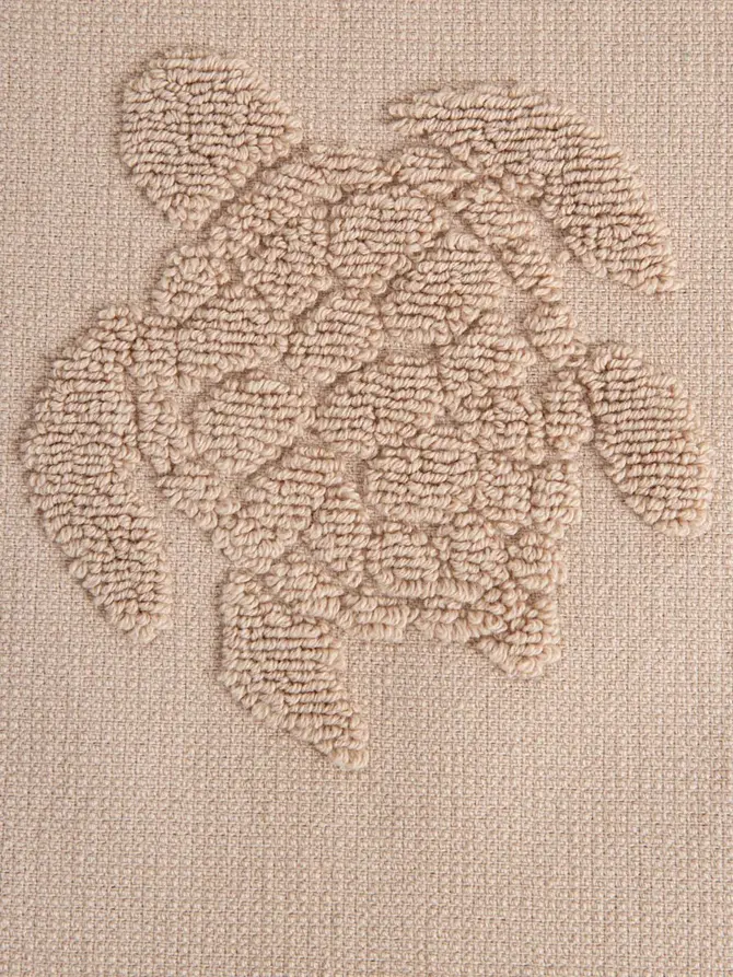 Ręcznik plażowy MAREA beżowy z haftem w żółwie 100x150 cm