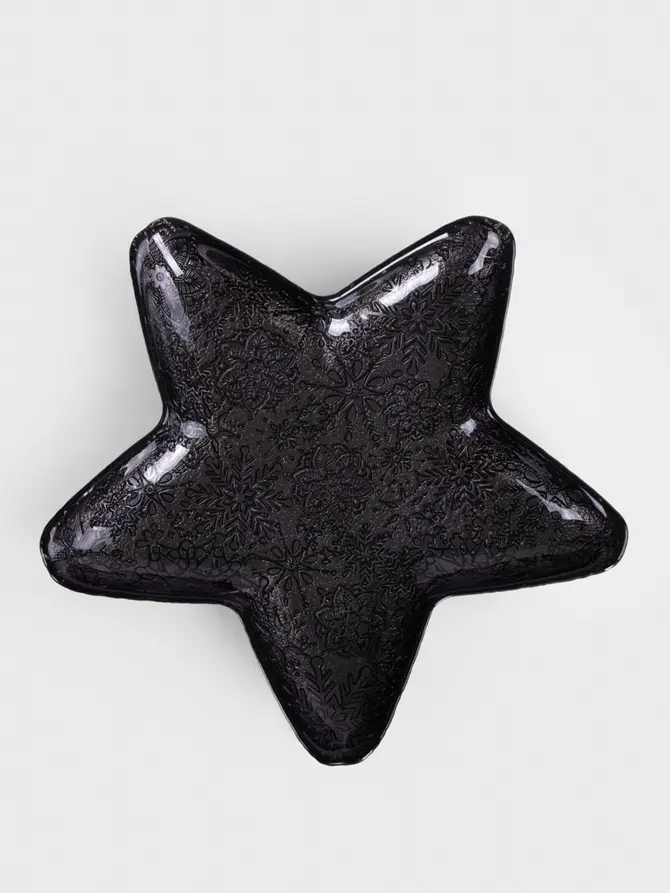 Talerz BLITS gwiazdka czarny M 23 cm