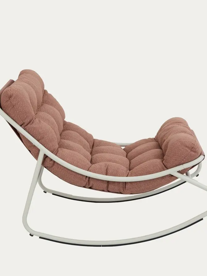 Fotel bujany TIVOLI beżowy z ceglastymi poduszkami 65x102x75,5 cm