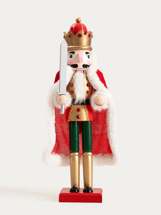 Figurka NUTCRACKER dziadek do orzechów król z mieczem 38 cm