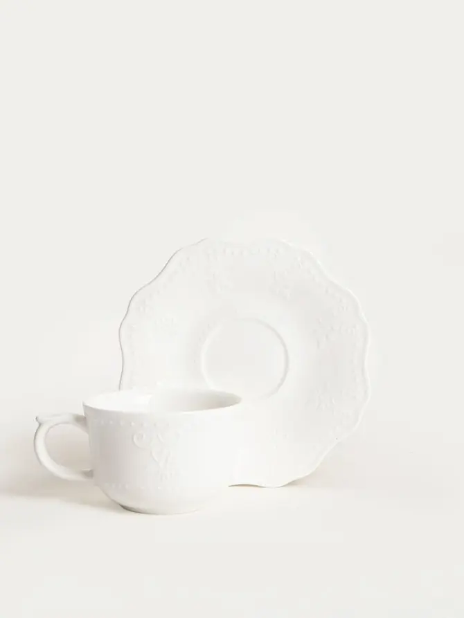 Filiżanka ze spodkiem VISTAL biała 0,2 l