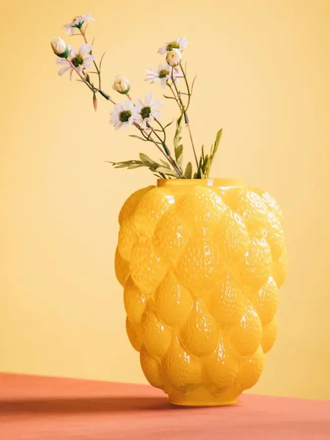 Wazon LEMONI szklany żółty 16,5x21 cm
